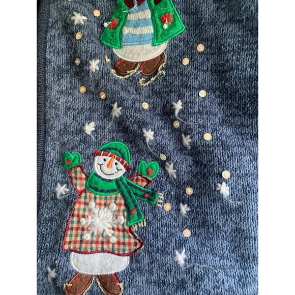 In Resource Zip Up Snowman Sweater Women’s Size XL - Picture 5 of 6